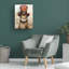 Reproduction d'animaux, lapin mignon avec un chapeau rouge de style baroque sur toile par Momart-534380097