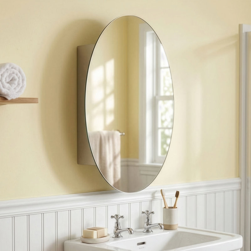 Fife 450 mm W 650 mm H Surface Mirrored Bathroom Cabinets with Mirror and 1