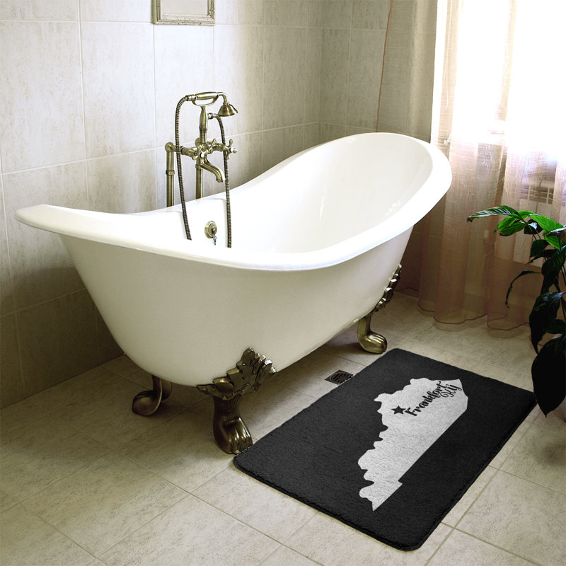 Tapis pour salle de bain frankfort kentucky, l 21 po x L 34 po, Noir