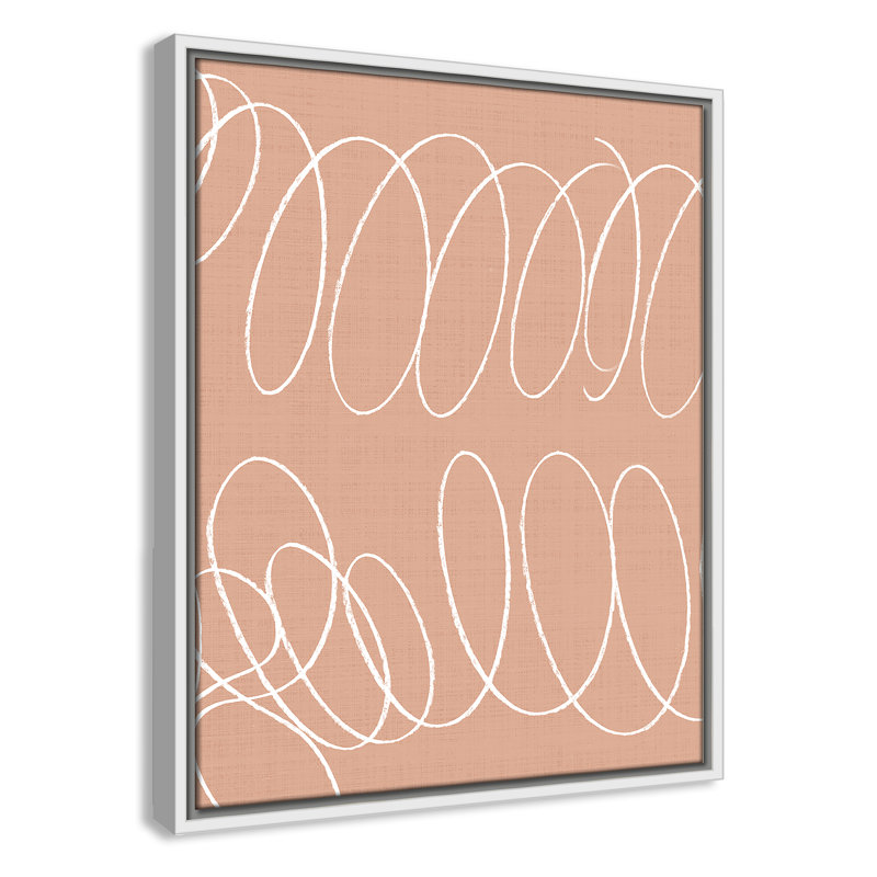 Colin "Winding Lines I" Print, 21.5" H x 17.5" W x 2" D, White Framed