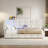 Upholstered Daybed With 2 Drawers, Charging Station, Led Lights, Storage Headboard And Checkered Button Decoration-622111768