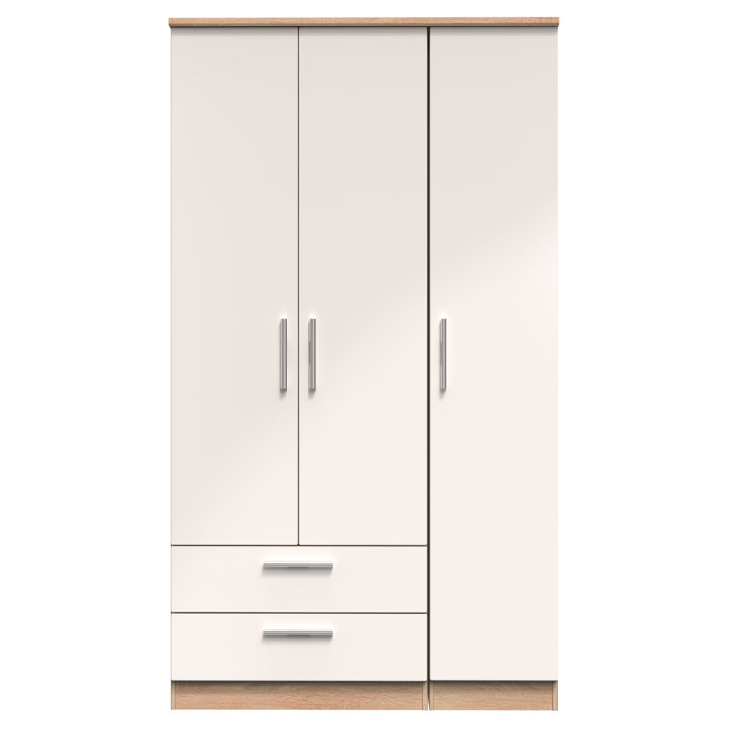 Borgeson Manufactured Wood Wardrobe, Kashmir Gloss/Bardolino Oak