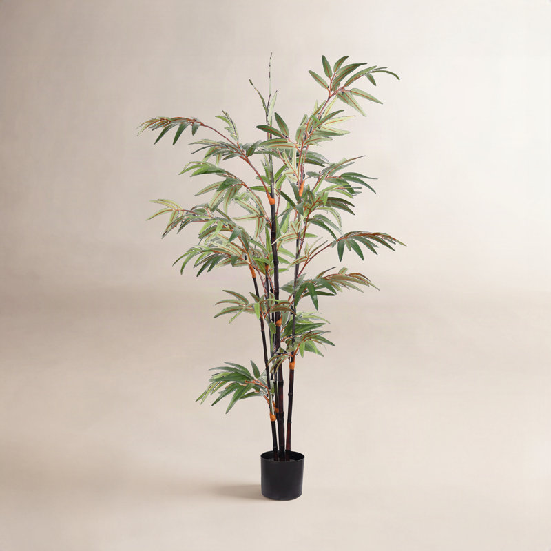 Faux Bamboo Tree in Pot, 48" H x 20" W x 20" D