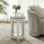 Table de bout miroitante en octogone avec incrustation de cristaux (table incluse seulement)