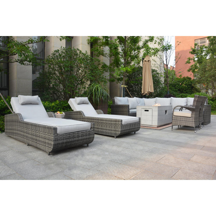 Rattan Wicker 9 - Person Seating Group with Cushions