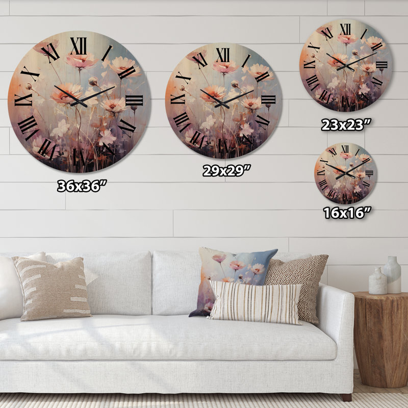 Horloge murale en bois massif Rabess, Grand