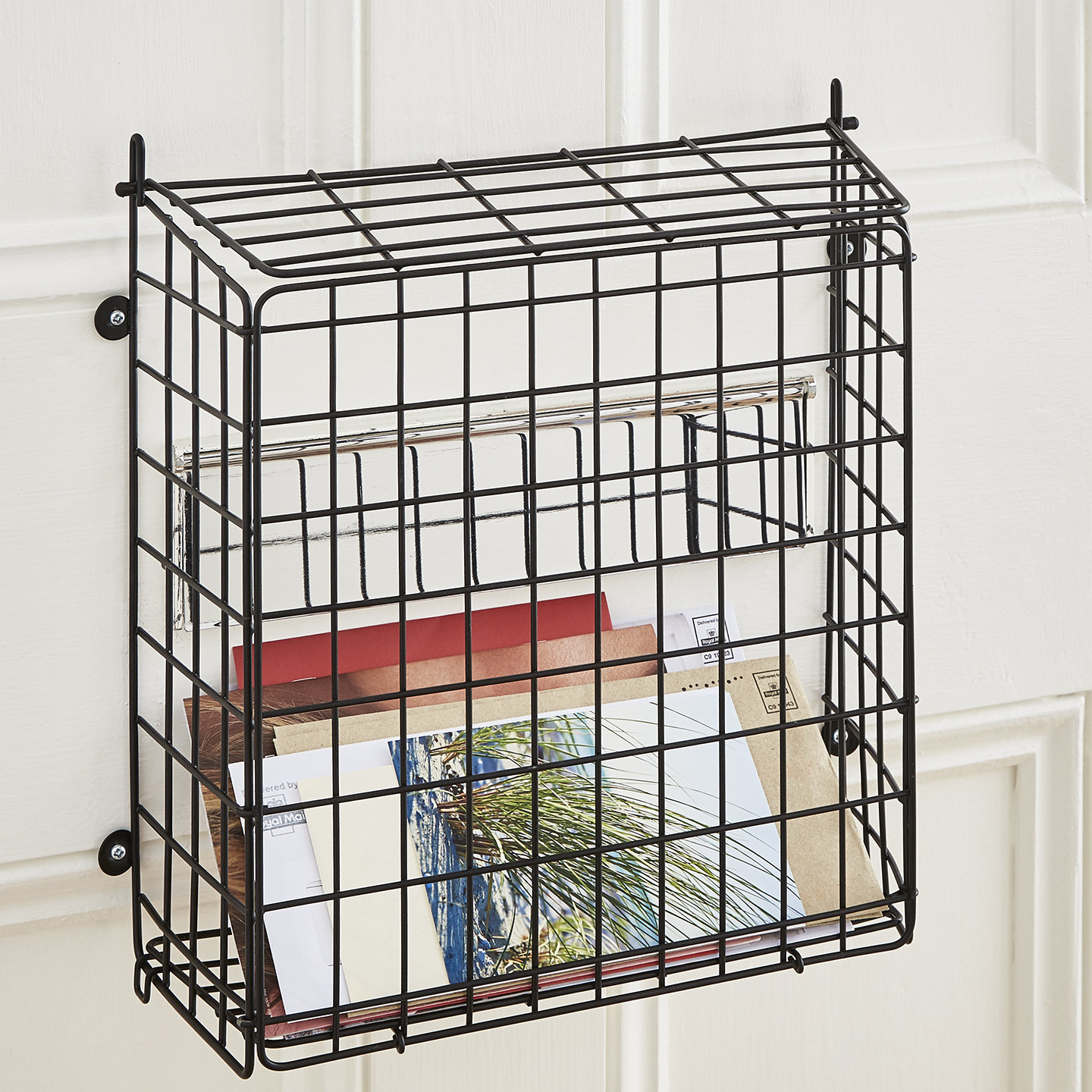 Symple Stuff Letter Box Mail Catcher Metal Basket Wooden Doors Only & Reviews | Wayfair.co.uk