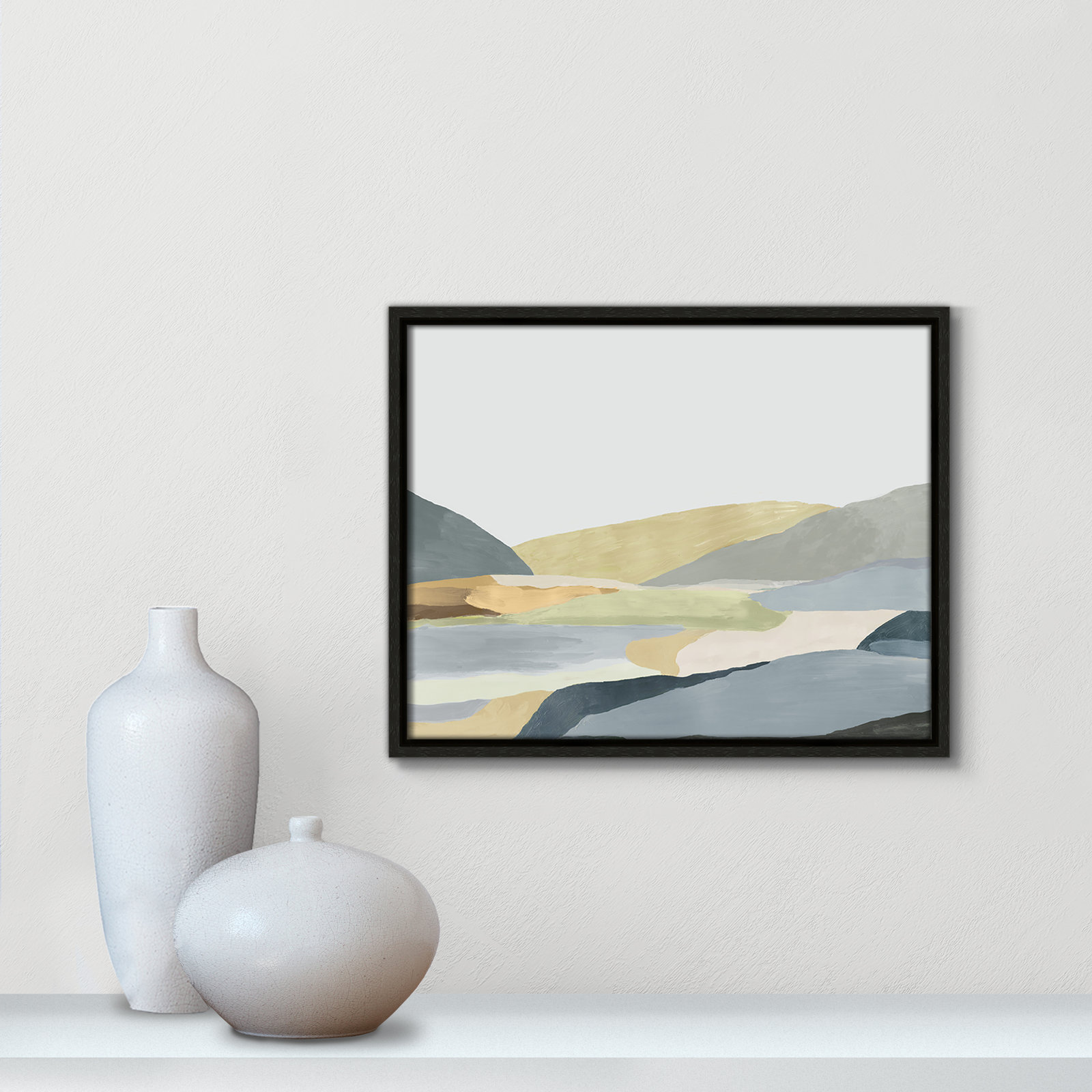 Blair "Warm Hills II" Painting, 12.5" H x 15.5" W x 2" D, Espresso Canvas