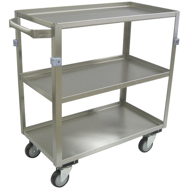 Chariot utilitaire 3 tablettes, lèvres avec roulettes, H 33,75 po x l 24 po x P 16 po