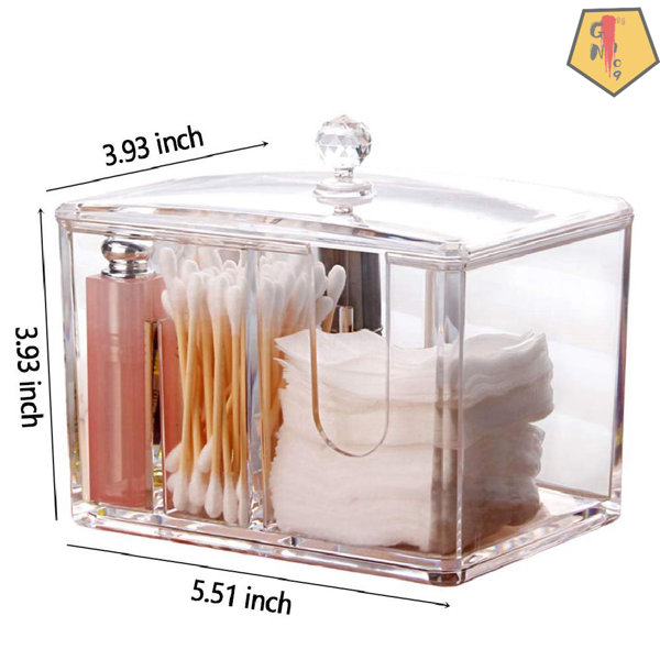 Rebrilliant Cotton Swab Holder Bathroom Organizer Acrylic