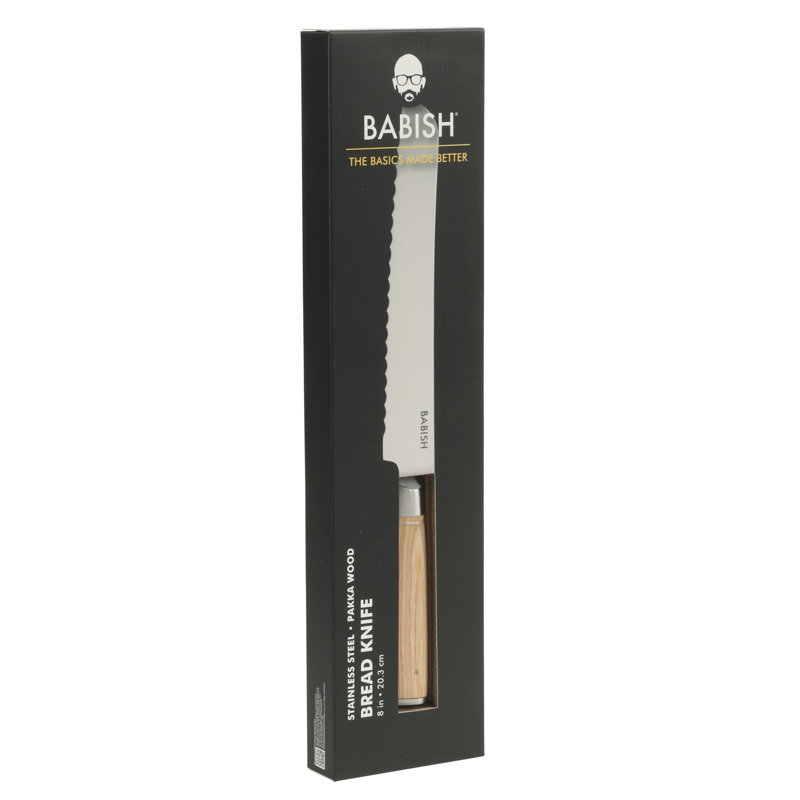 Couteau à pain 8 po Babish, Marron clair