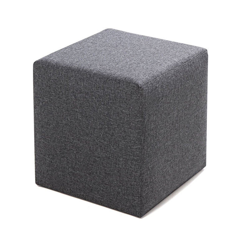 Repose-pieds carré large de 15,7 po Fariba, Mélange de polyester gris