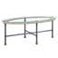 Table basse Brantley, verre transparent et finition gris sable