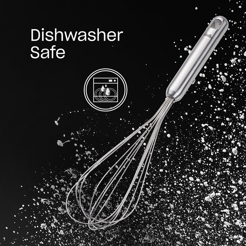 Fissler Essential Wisk, 18/10 Stainless Steel Kitchen Utensil for Mixing & Whipping, Ergonomic Handle, Dishwasher Safe