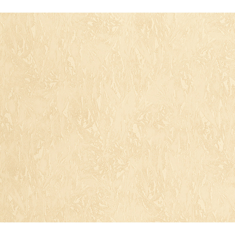 Neapolis 3 Textured Plaster Effect 33' L x 21" W Metallic Wallpaper Roll, Metallic Cream