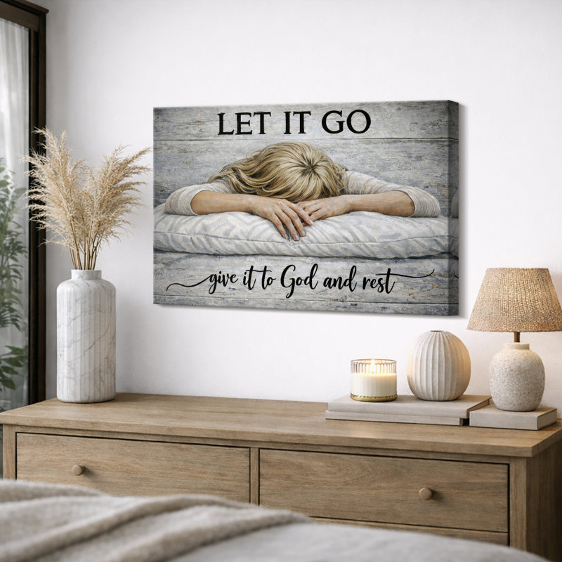 Let It Go Art, donner à Dieu, impression sur toile, impression sur toile encadrée, Toile tendue, H 12 po x l 18 po x P 1,5 po