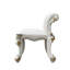 Tabouret de coiffeuse Vendome en cuir synthétique beige et perle antique
