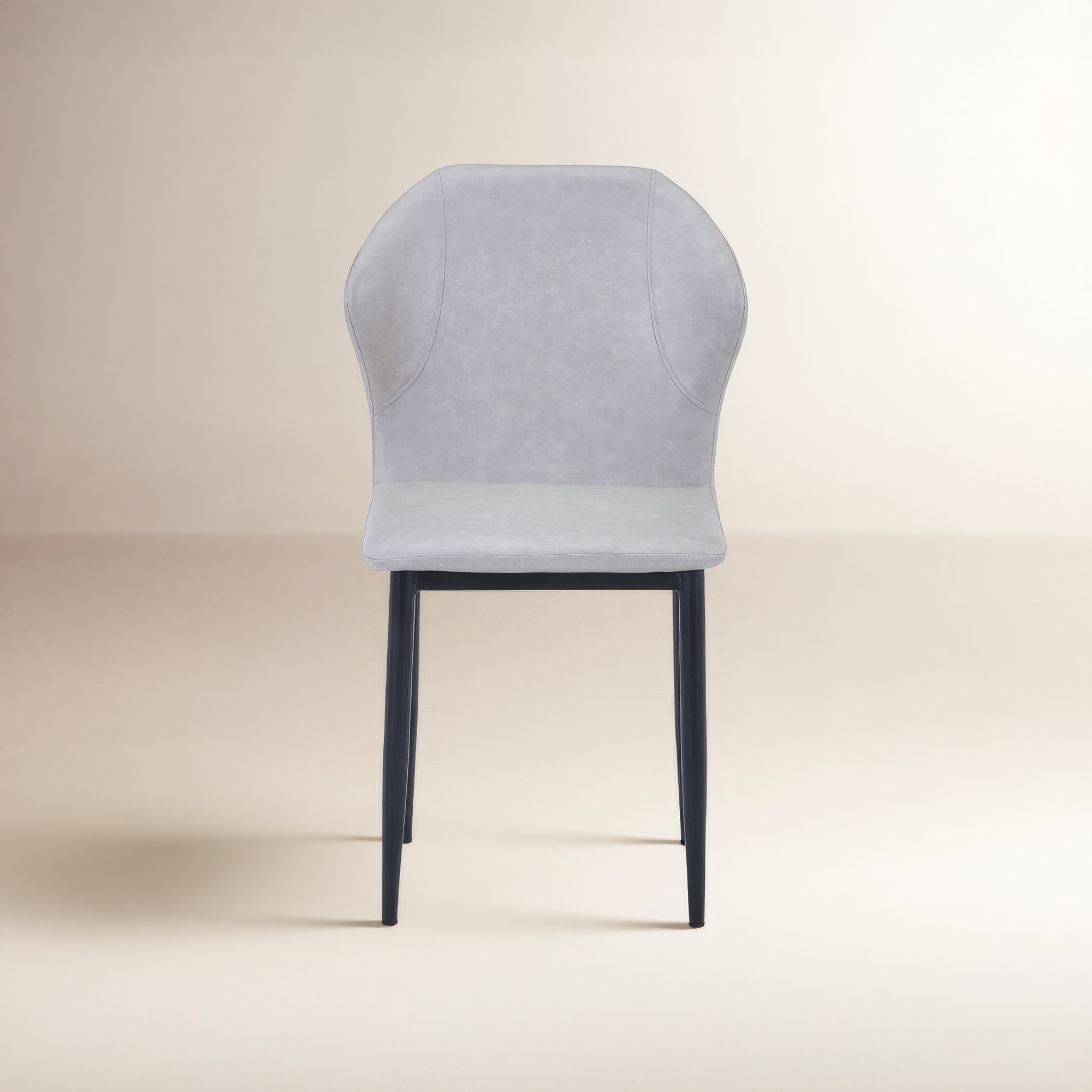 Steves Fabric Metal Side Chair Dining Chair, Light Gray, Single