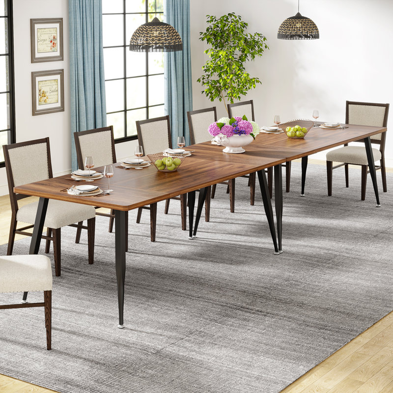Metal Base Dining Table, Black