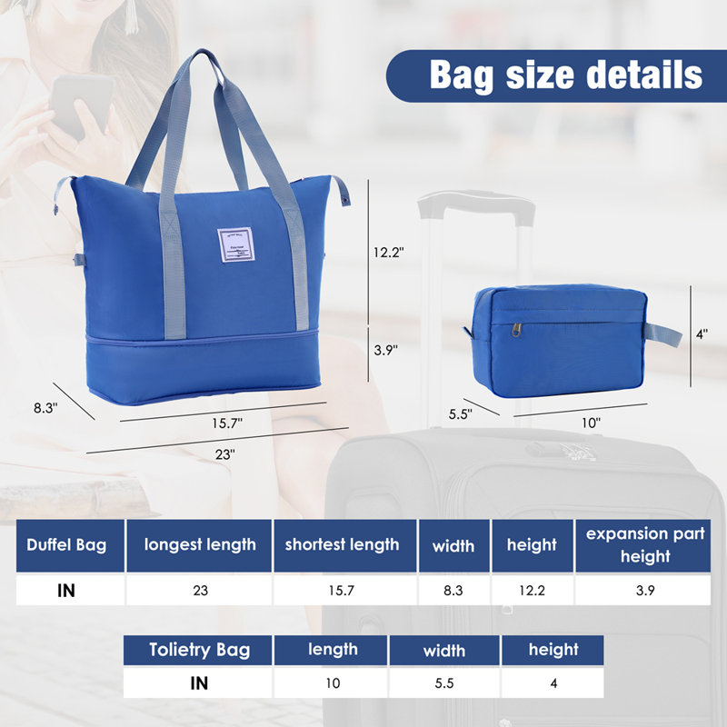 Ensemble de valise extensible avec sac de voyage 3 pièces Softside