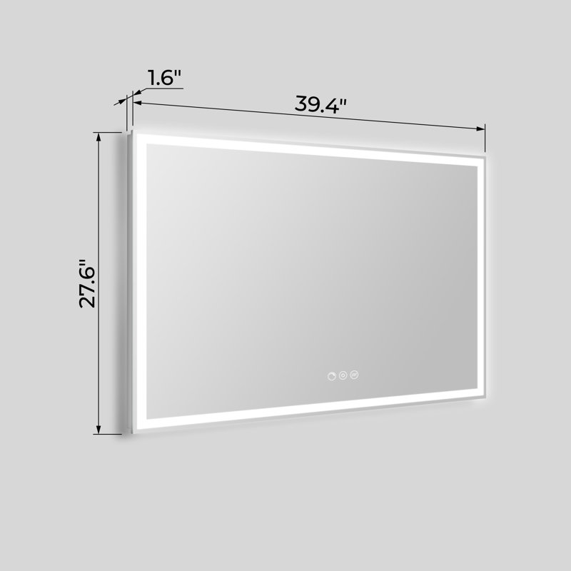 Streamline Rectangular Frameless LED Bathroom Vanity Mirror with Defogger, Dimmability, Color Temperature Change