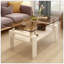 Table basse rectangulaire, plateau en verre trempé avec panneau de fibres à densité moyenne, table moderne pour le salon, verre-906403800-906403805