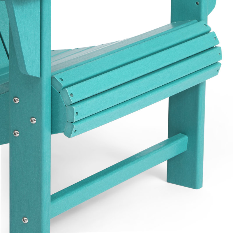 Outdoor Poly Adirondack Chair With Ottoman And Side Table 12-Piece Set, Turquoise