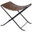 Augusta 22.5" W Foldable Genuine Leather and Iron Accent Stool