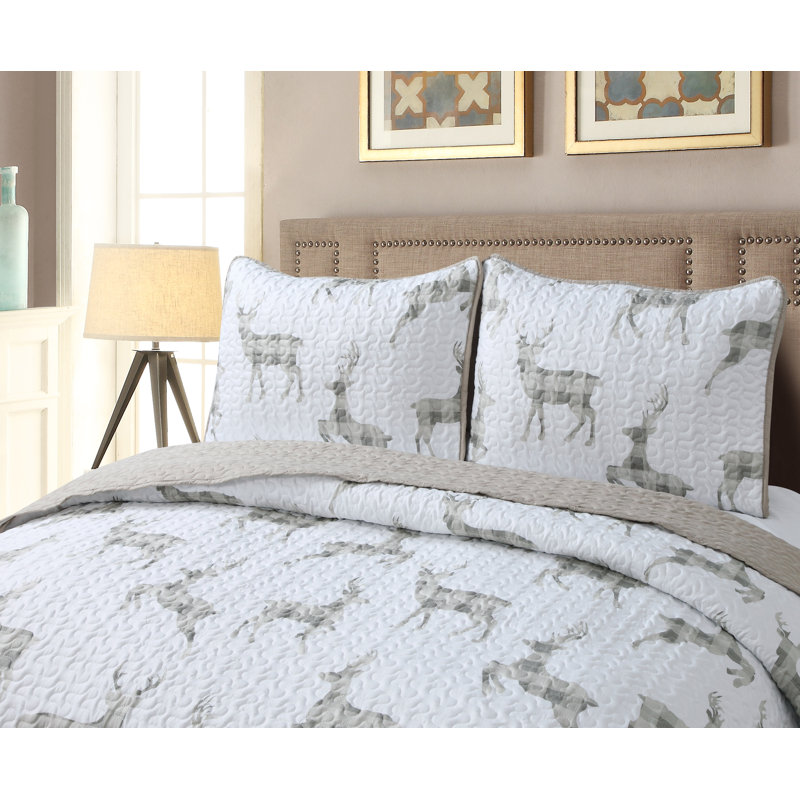 Castellon Microfiber Animal Print Sheet Set, Full/Double, Gray/White