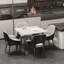 Fung Marble Top Metal Base Dining Table-2012168399