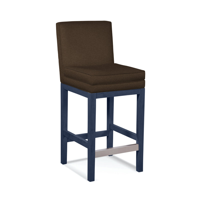 Upholstered Stool, Elite Chocolate; 0321-72, Nickel Finish