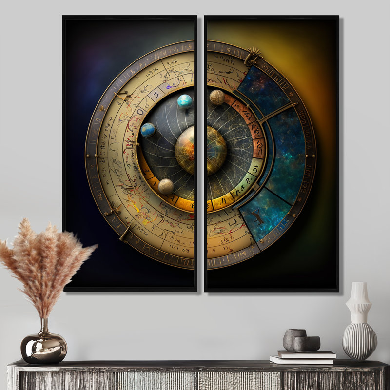 "Calculing the Universe", art mural, H 32 po x l 32 po, Noir, Impression encadrée flottante