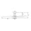 52 Inches White Flush-Mount DC Motor Ceiling Fan with Light, Remote Control-88506476-88506477