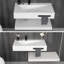 Meuble-lavabo suspendu mural en résine de pierre avec lavabo intégré en forme de V de 81 cm (32 po), tablette ouverte réglable et siphon en P inclus.-116480832