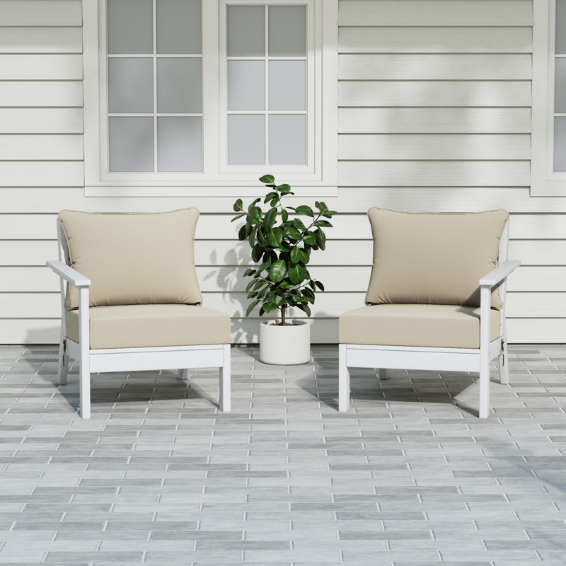 Ensemble de sièges profonds avec coussins, Beige, White