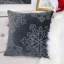 Coussin décoratif en velours bleu 20X20 avec broderie et insert en flocon de neige argenté-125133876