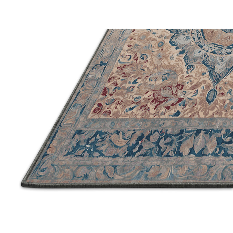 Tapis gris soyeux et moelleux, Rond 4 pi