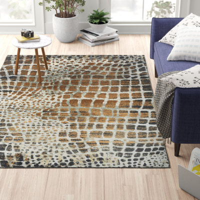 Arely Shiny Brown Area Rug