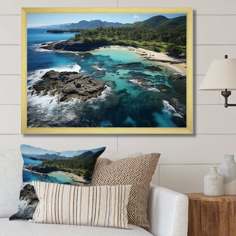 Hawaii Tropical Escape II - Hawaii Canvas Prints, H 16 po x l 32 po x P 1 po, Encadrement doré