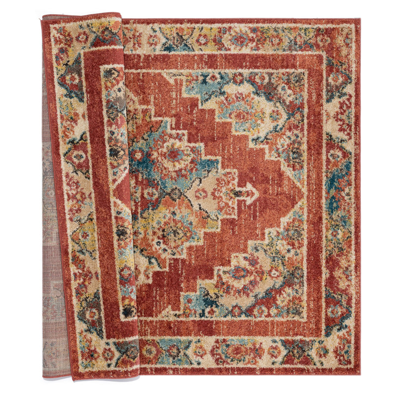 Tapis oriental rouge brique Summertown, Rectangle 1 pi 10 po x 3 pi