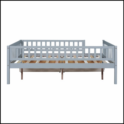 Lit de jour polyvalent en bois avec deux tiroirs spacieux, parfait pour les chambres à coucher et les salons, alliant style et fonctionnalité.