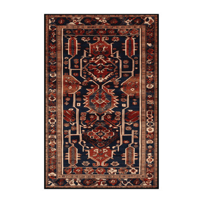 Tapis turc noir lavable à la machine