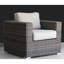 2 fauteuils club d'extérieur - structure moderne antirouille, coussins de patio (2) en aluminium, coussins confortables / gris, assemblage sans tracas