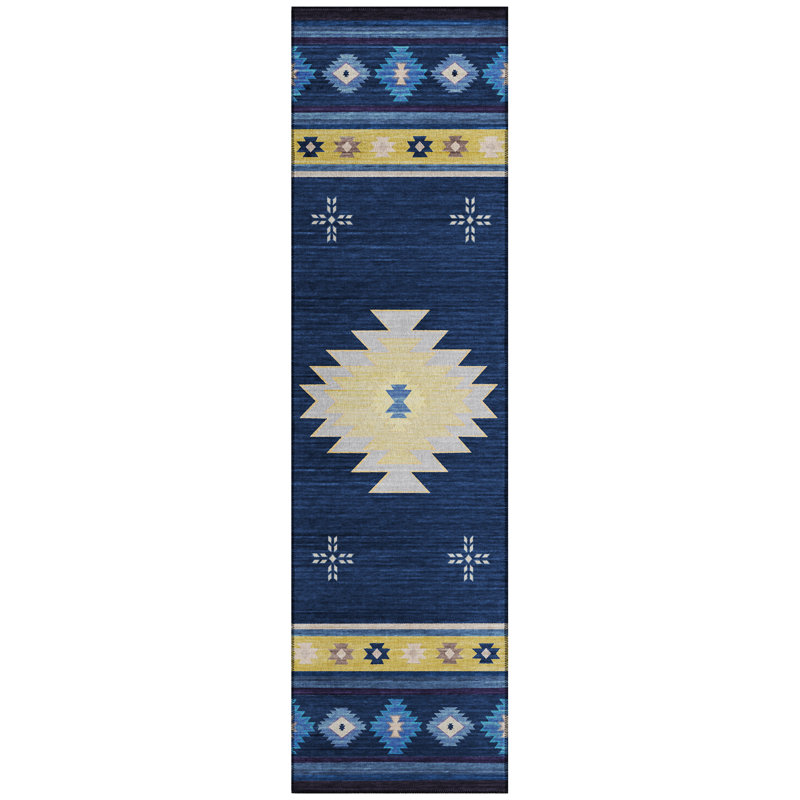 Jonea Washable Southwestern Indoor / Outdoor Rug, Runner 2'3" x 7'6"