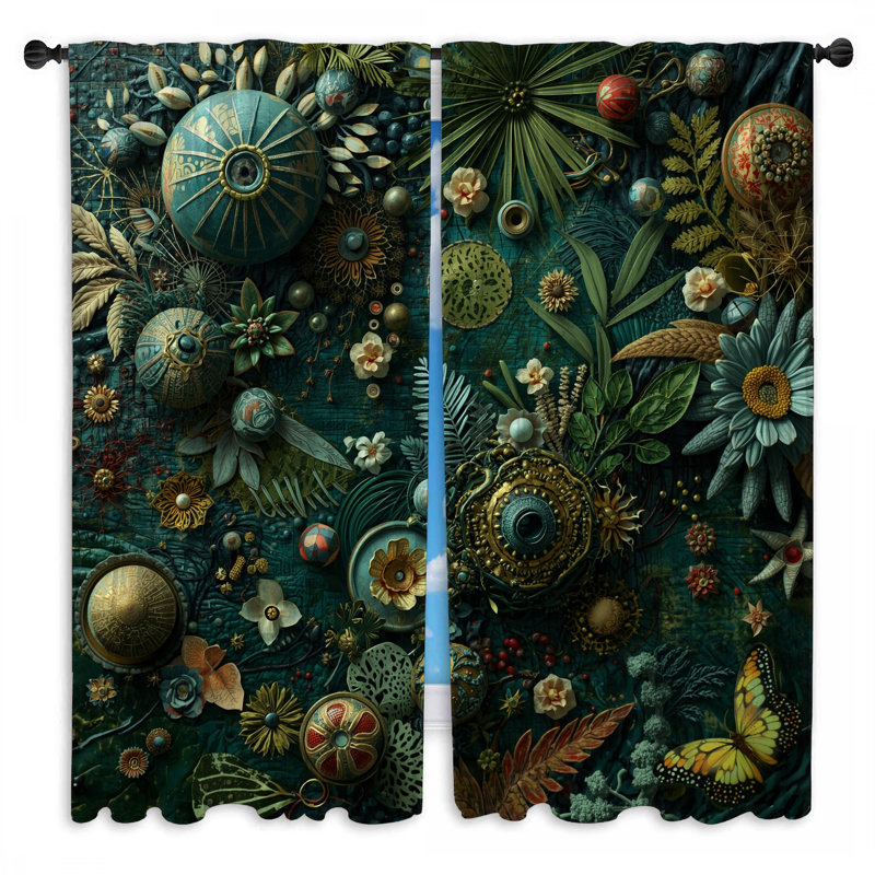 Rideaux de fenêtre à collage complexe Botanicals, 20 po x 50 po - 2 panneaux, Obscurcissement de chambre