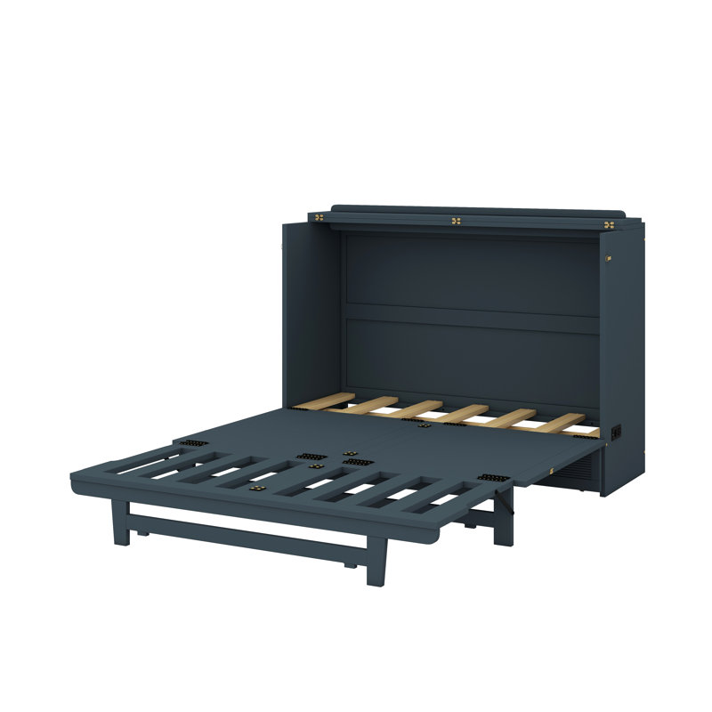 Grand lit escamotable avec tiroir, ports USB et prises de courant