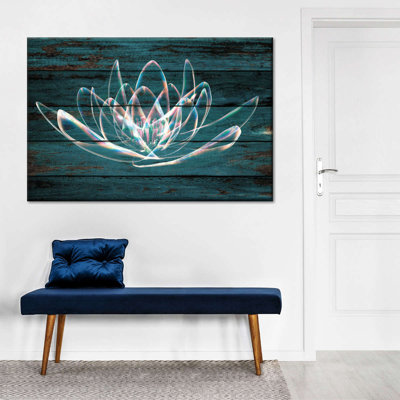 Fleur de lotus sur bois, reproduction sur toile