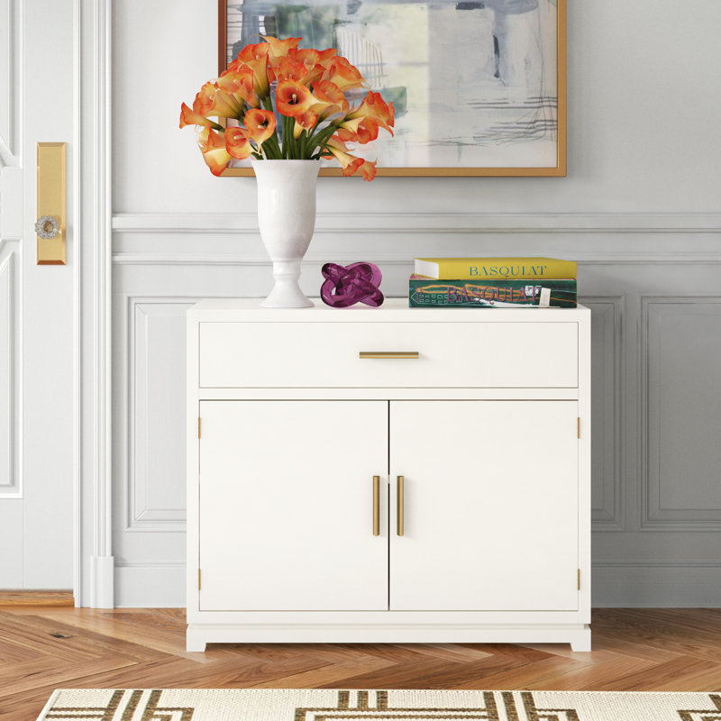 Albanie Solid Wood Accent Cabinet, White