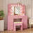 Makeup Vanity with 3-color Lighting Mirror, Outlets, Stool, Storage Drawers and Cabinet-167478790
