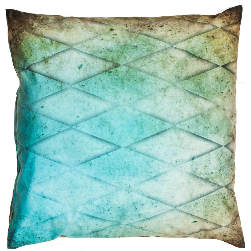 Danby Geometric Square Cushion, Brown/Turquoise